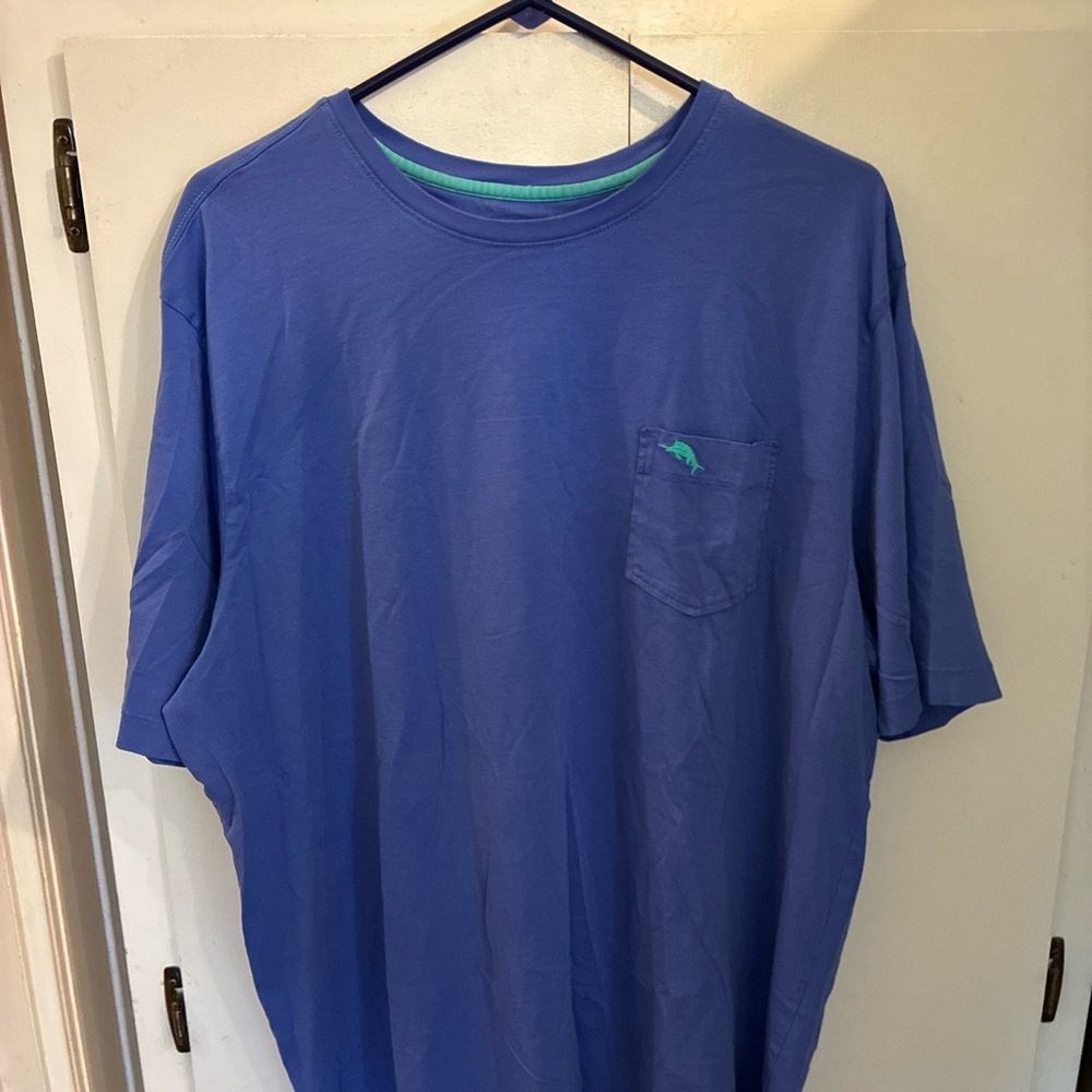 Tommy Bahama Blue Short Sleeve Tee periwinkle sailfish logo xl